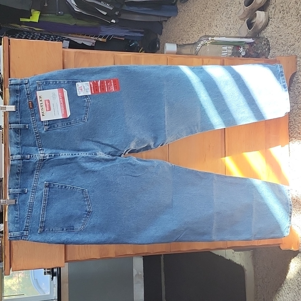 Rustler: Men's Heavyweight Denim Regular Fit Straight Leg Jeans 44x30